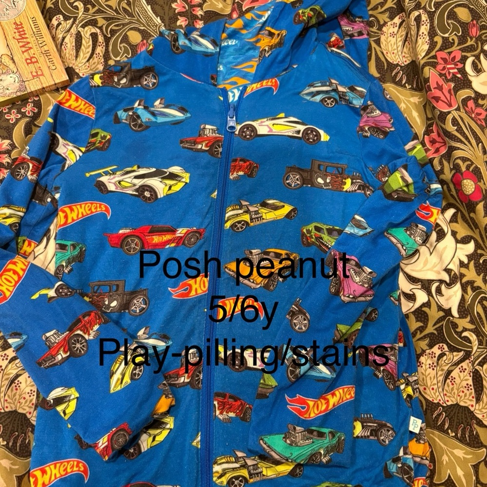 Blue Hot Wheels Zip-Up Hoodie posh peanut outfits